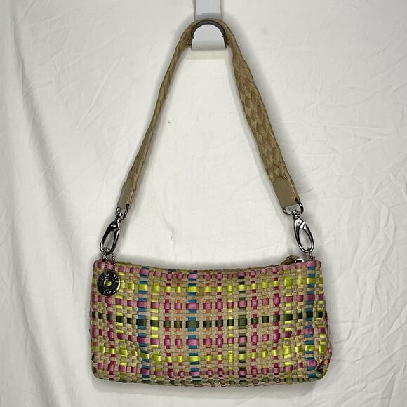 The Sak Handbags - The Sak Ribbon Woven Shoulder Bag Pastel Spring Bouquet Mini Purse Zip Top Strap